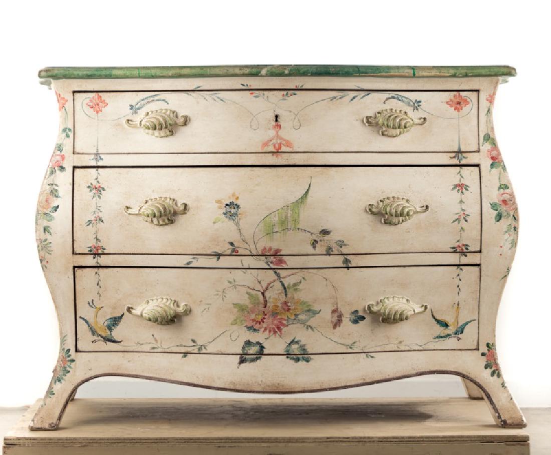 Italian Hand Painted Bombe Commode by Patina (1 of 9)