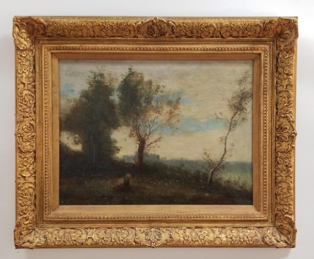 Late 19th C. Forest Landscape with Figure of Woman (1 of 5)