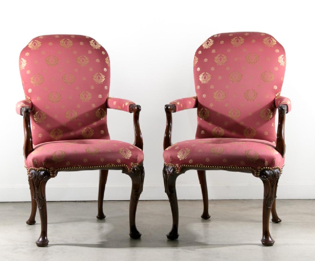 Pair of George II Style Arm Chairs by Kindel (1 of 3)