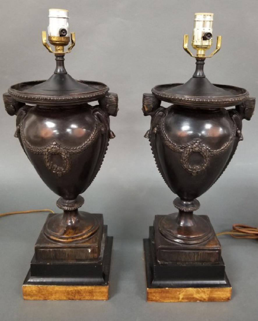 Pair of Neoclassical style Urn Form Table Lamps (1 of 3)