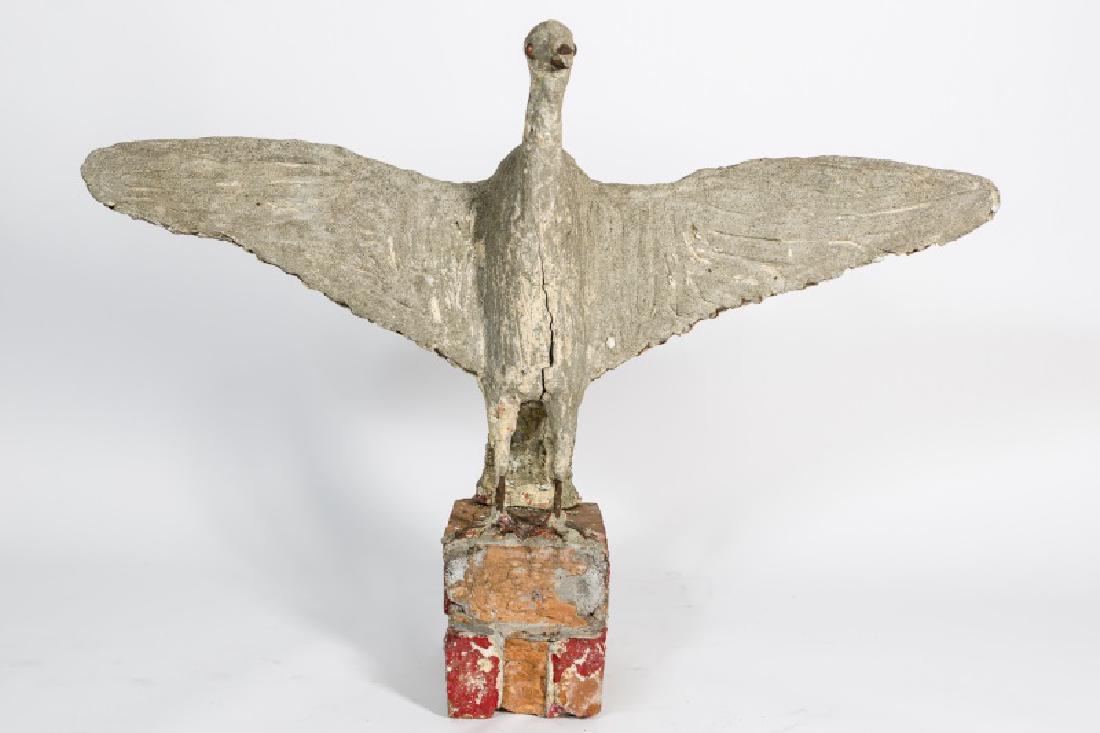 20th C. Folk Polychrome Cement Vulture on Stand (1 of 7)