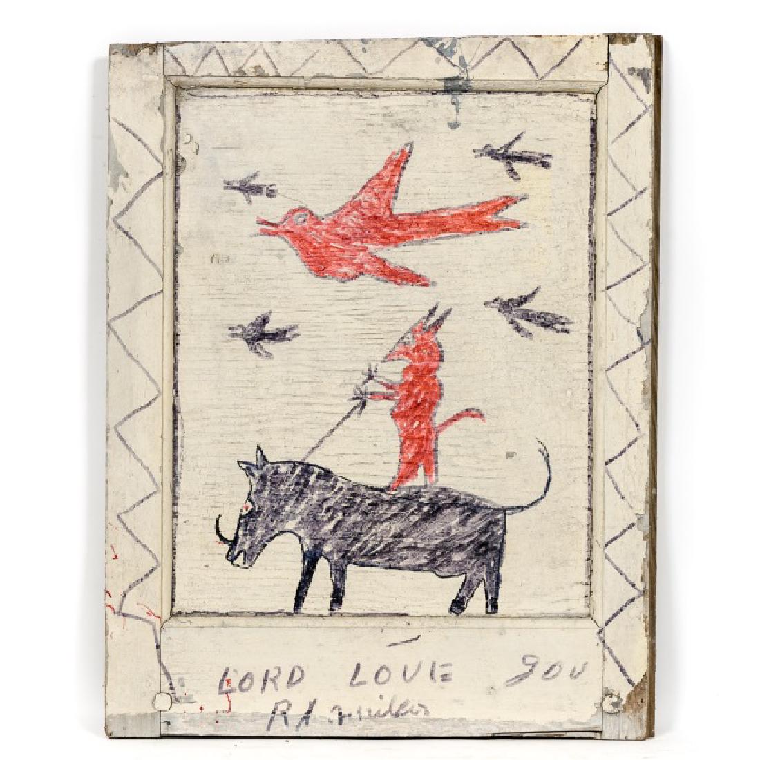 R.A. Miller "Lord Love You", Folk Art Window (1 of 4)