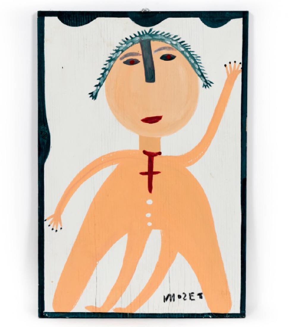 Mose Tolliver Signed Folk Art Oil, "Angel" (1 of 4)