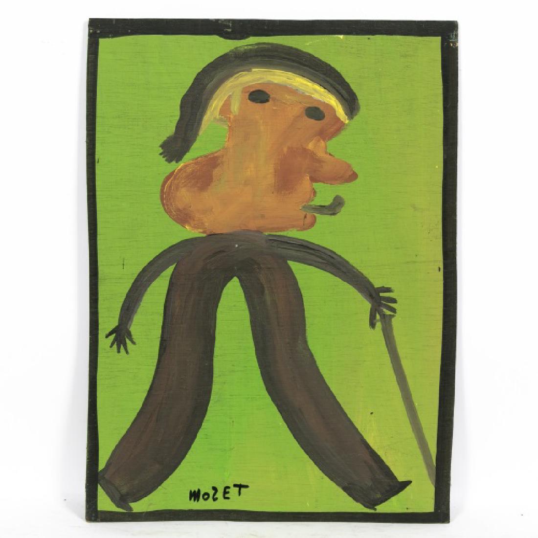 Mose Tolliver Signed Folk Art Panel (1 of 5)