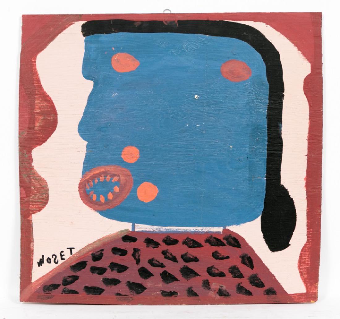 Mose Tolliver Signed Folk Art Figural Oil on Board (1 of 5)