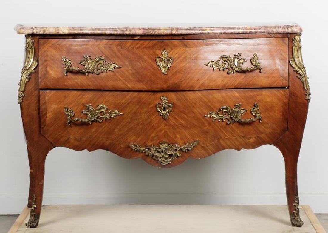 19th C. French Marble Top 2 Drawer Commode (1 of 7)