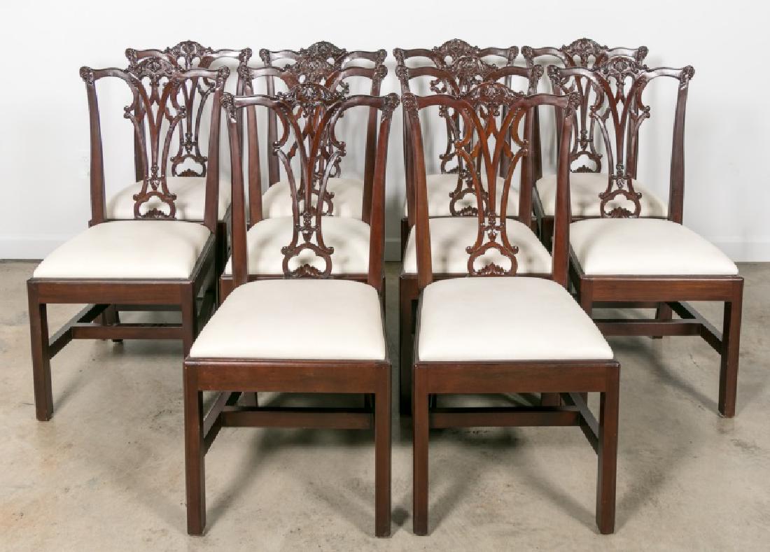 Set, Ten Mahogany Chippendale Style Dining Chairs (1 of 4)