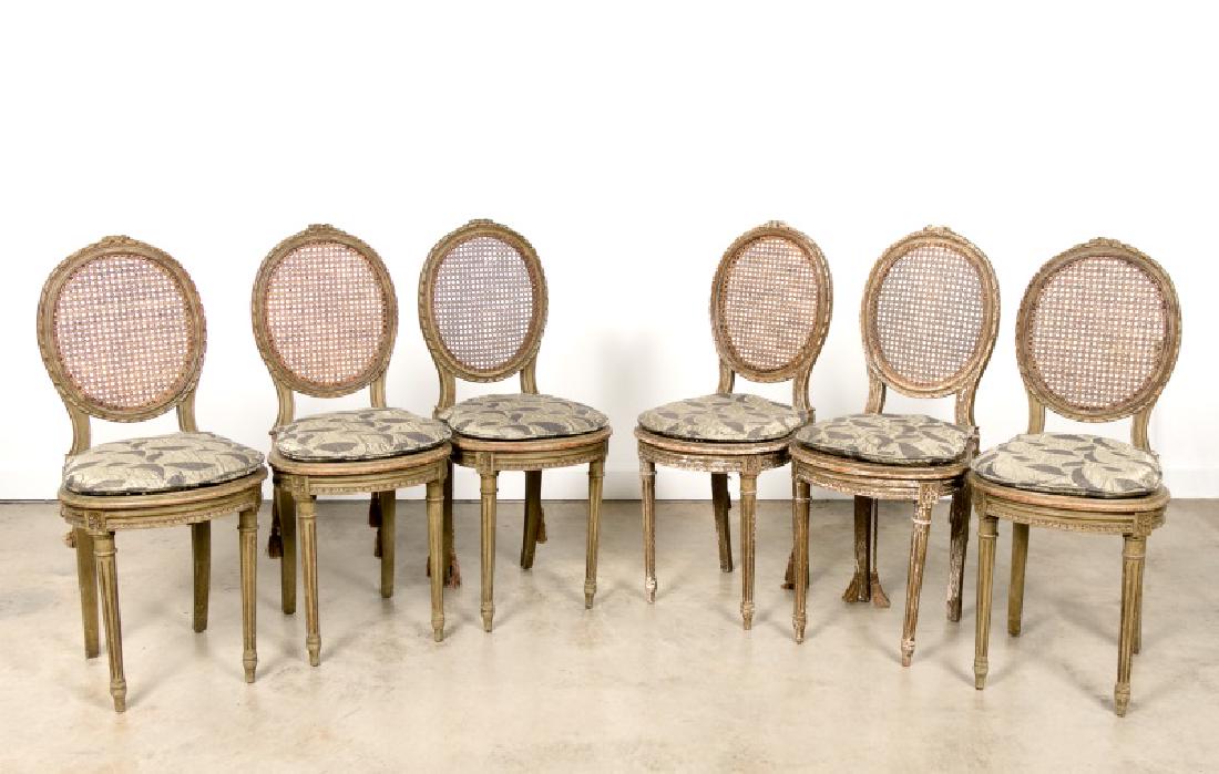 19th c. Set of 6 French Caned Dining Chairs (1 of 8)