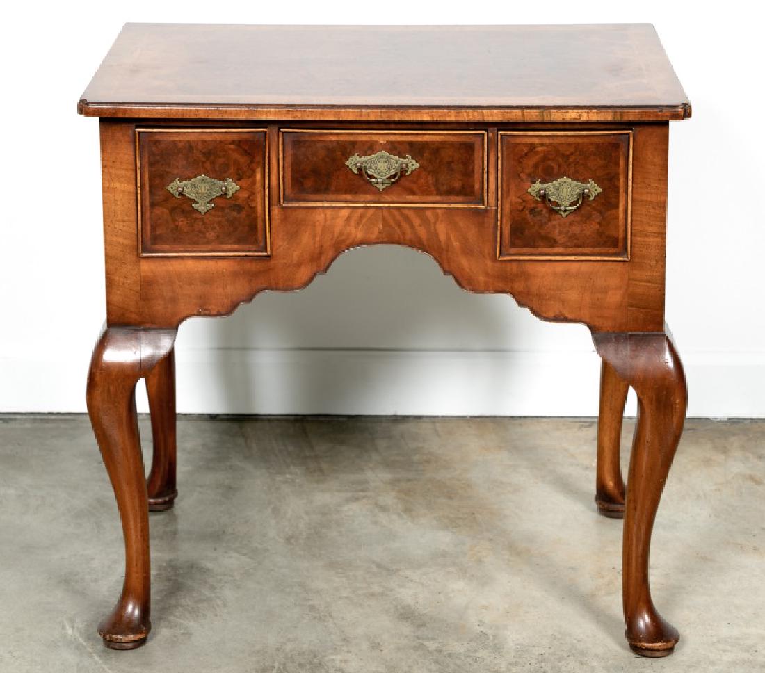 19th C. Queen Anne Burled Walnut & Inlay Lowboy (1 of 8)