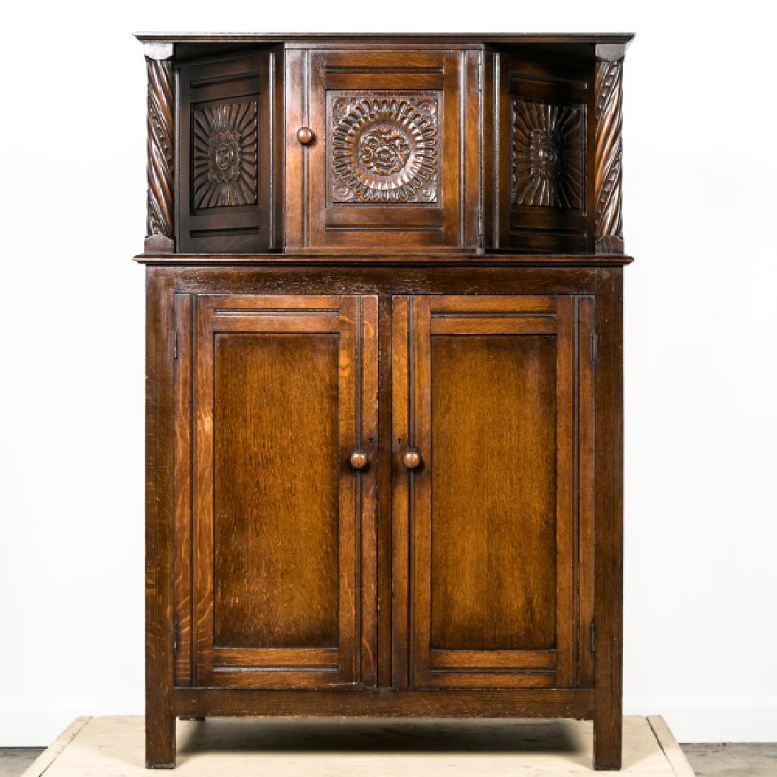 Harrods of London Oak  Arts & Crafts Cupboard (1 of 10)