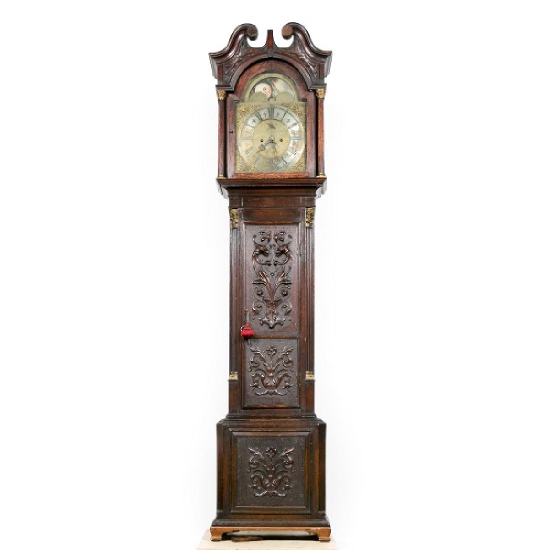 18th C. English Moon Phase Grandfather Clock (1 of 10)