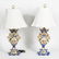 Pair of Blue Porcelain Urn Floral Table Lamps