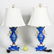 Pair of Blue Porcelain Urn Floral Table Lamps - 8