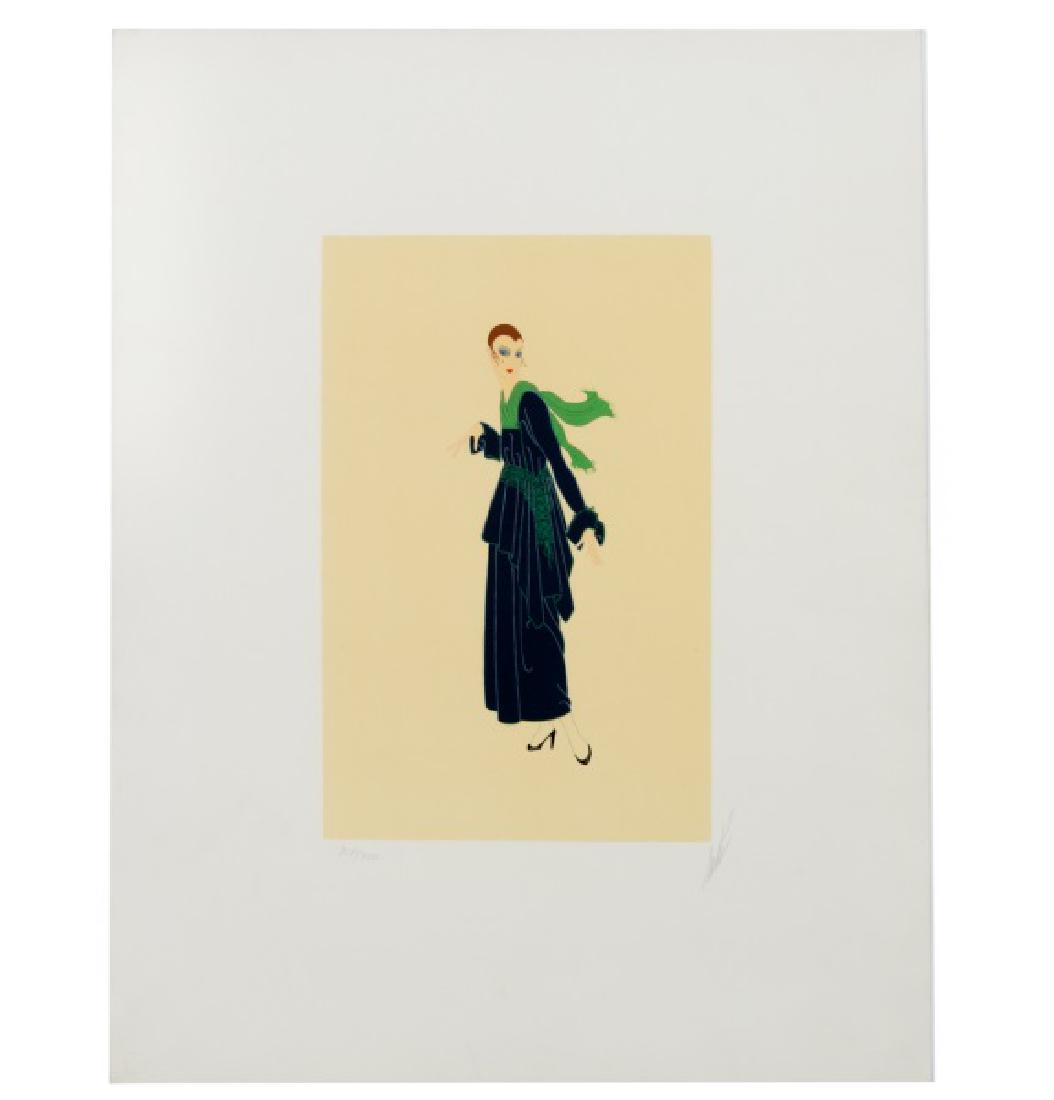 Erte "Blue Dress" Pencil Signed Serigraph (1 of 7)