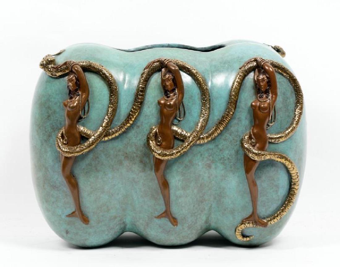 Erte Signed Bronze Figural Vase, "Eve", 166/395 (1 of 5)