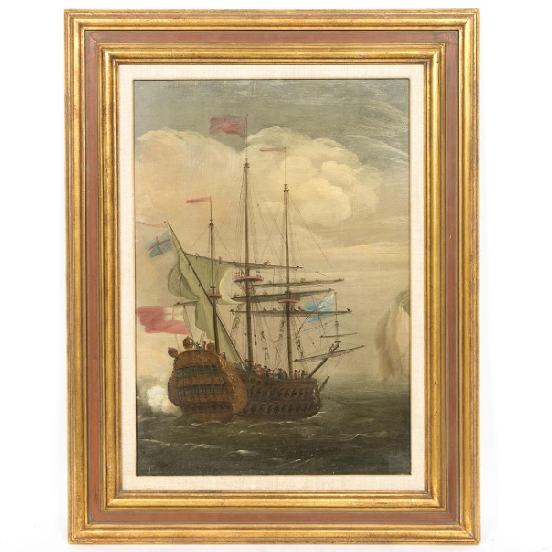 English 20th C. Maritime Scene with Figures (1 of 3)