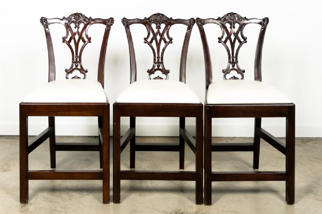Set of Three Chippendale Style Bar Stools (1 of 6)