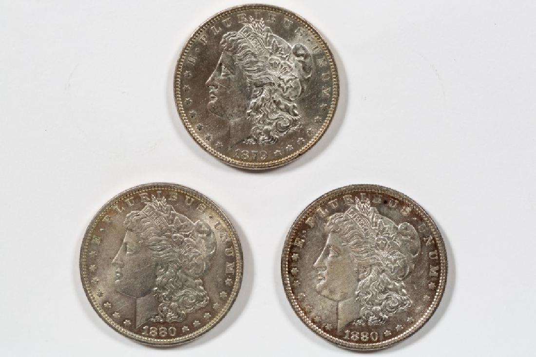 Three U.S. Morgan Silver $1, 1879 & 1880 (1 of 3)