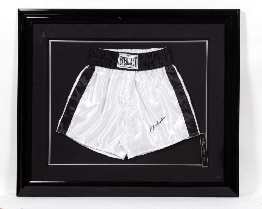 Muhammad Ali Framed Signed Boxing Trunks (1 of 2)