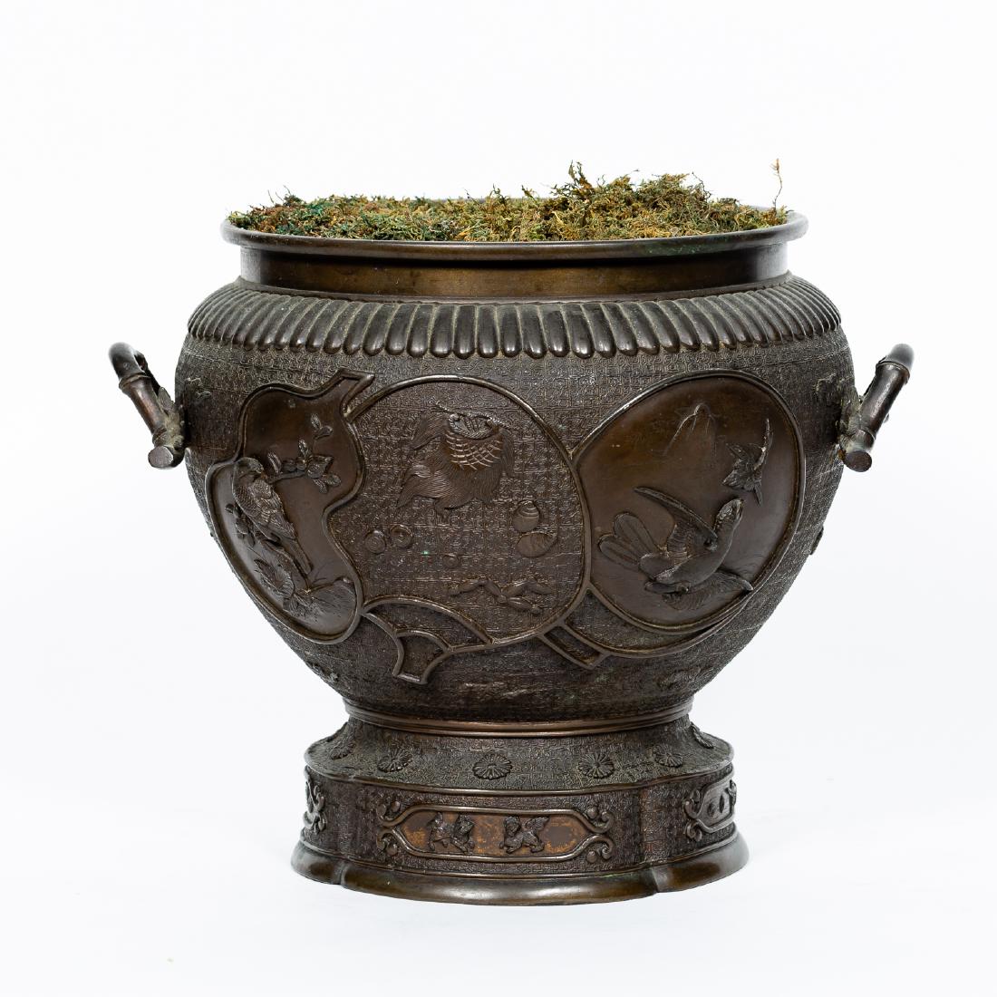 Japanese Bronze Planter with Birds Motif (1 of 7)