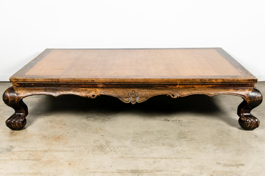 Palatial Chinese Opium Hardwood Bed w/ Dragon Feet (1 of 10)