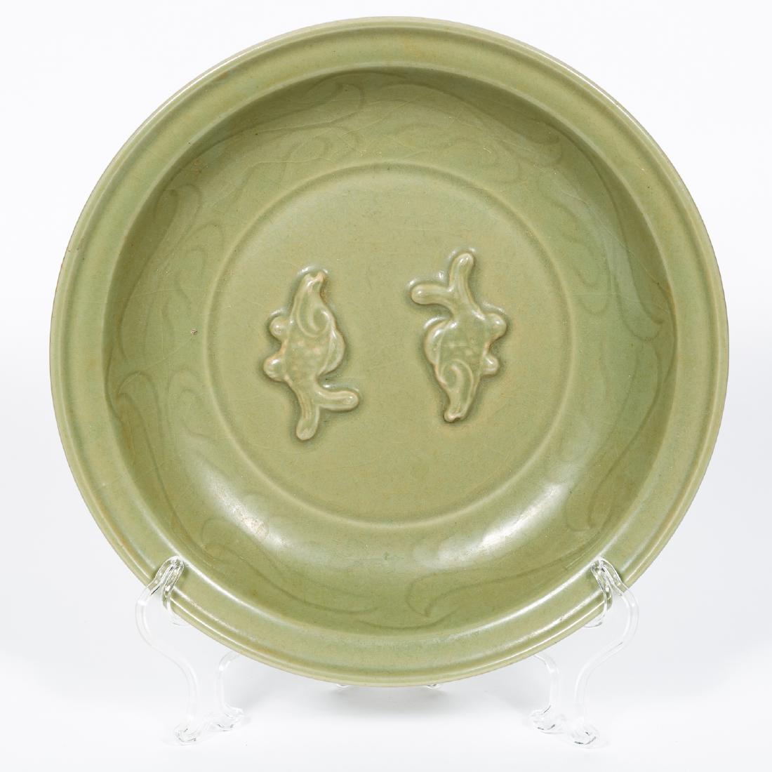 Chinese Longquan Celadon Glazed Fish Charger (1 of 6)