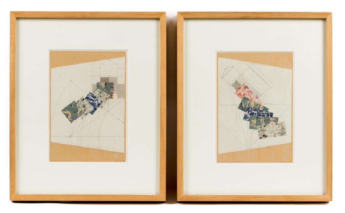 Pair, James Garret Faulkner Collage Works, Signed (1 of 8)