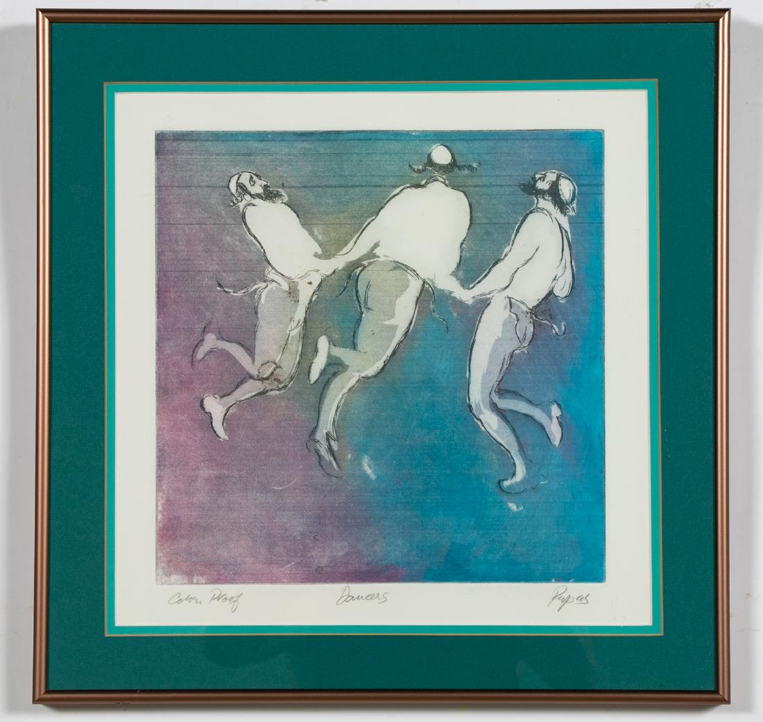 William Papas Pencil Signed Aquatint, "Dancers" (1 of 2)