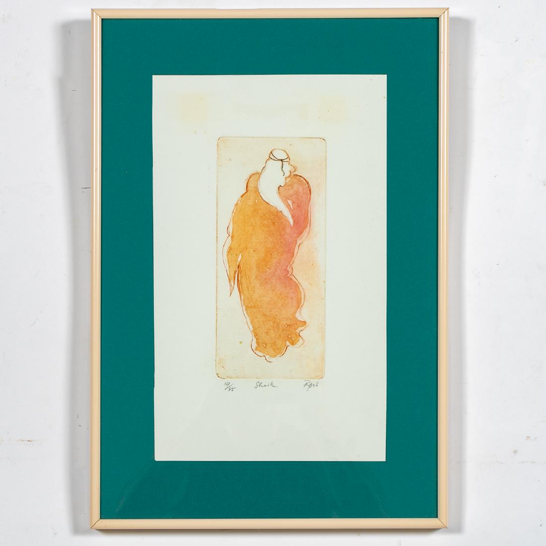 William Papas Signed Aquatint, "Sheik" (1 of 2)