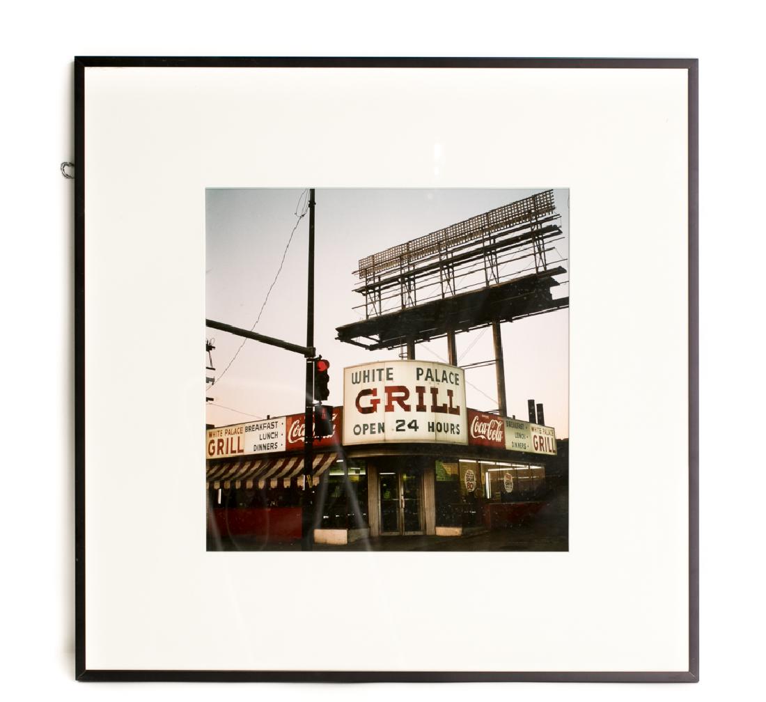 Patty Carroll "White Palace Grill", 1988 Photo: Patty Carroll (American, b. 1946) "White Palace Grill", 1988 Cibachrome print Signed on verso Ehlers Caudill gallery label to verso Approx. 25.25" x 25.25" (framed), 14.75" x 14.75" (sight size)