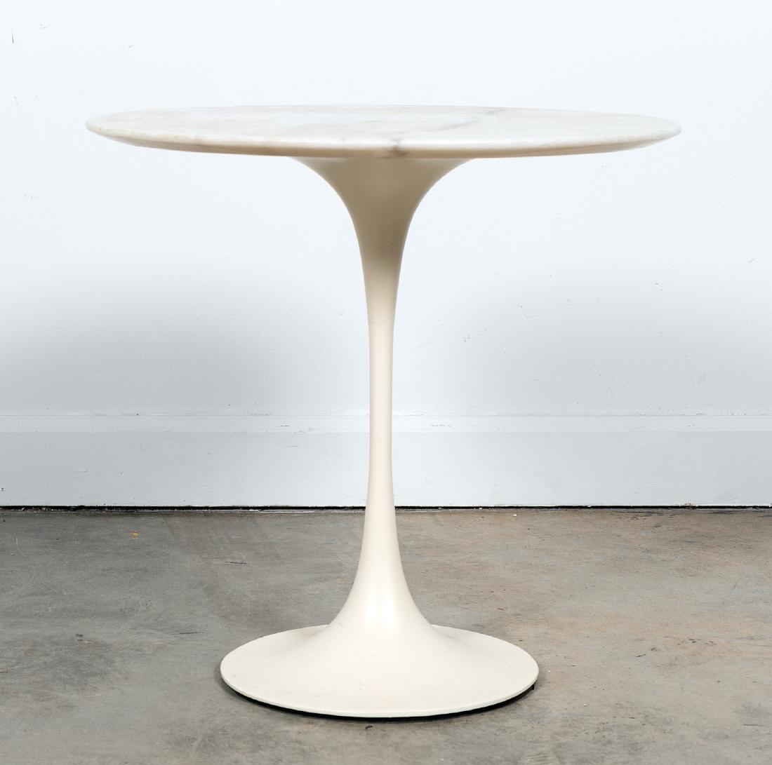Knoll White Marble Top Tulip Side Table