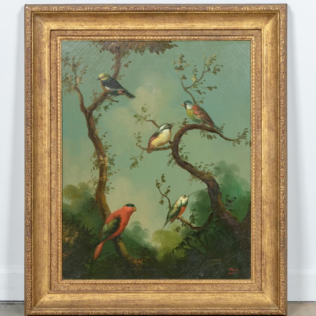 Signed Ira Monte O/C "Birds in Tropical Landscape" (1 of 5)
