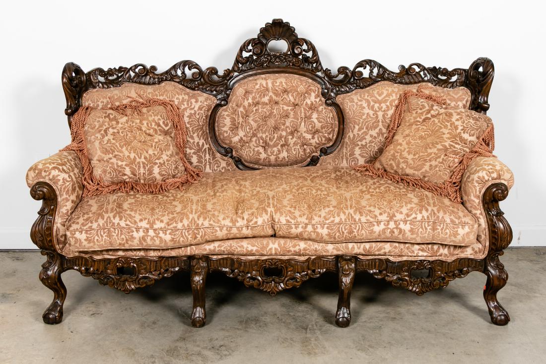Highly Carved Rococo Revival Style Sofa (1 of 8)