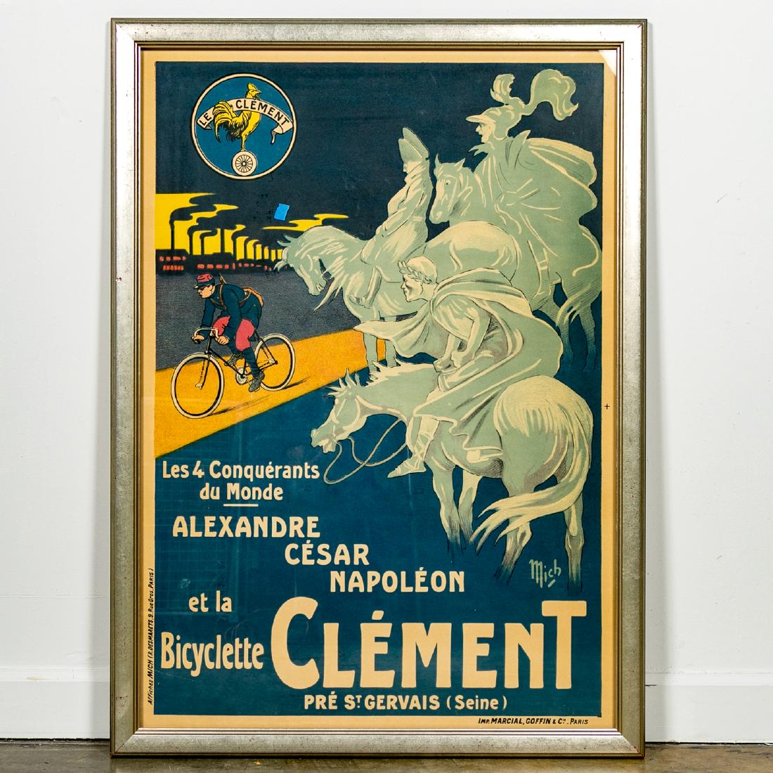 Art Nouveau Pd. Ad Poster "La Bicyclette Clement" (1 of 5)
