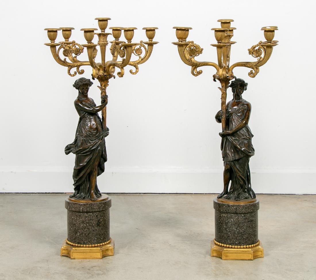 Pair, French Seven Light Figural Candelabrum (1 of 3)