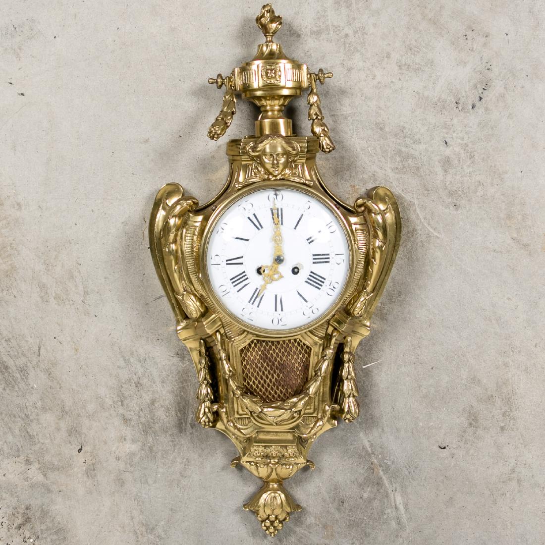 French Neoclassical Gilt Bronze Wall Clock (1 of 8)