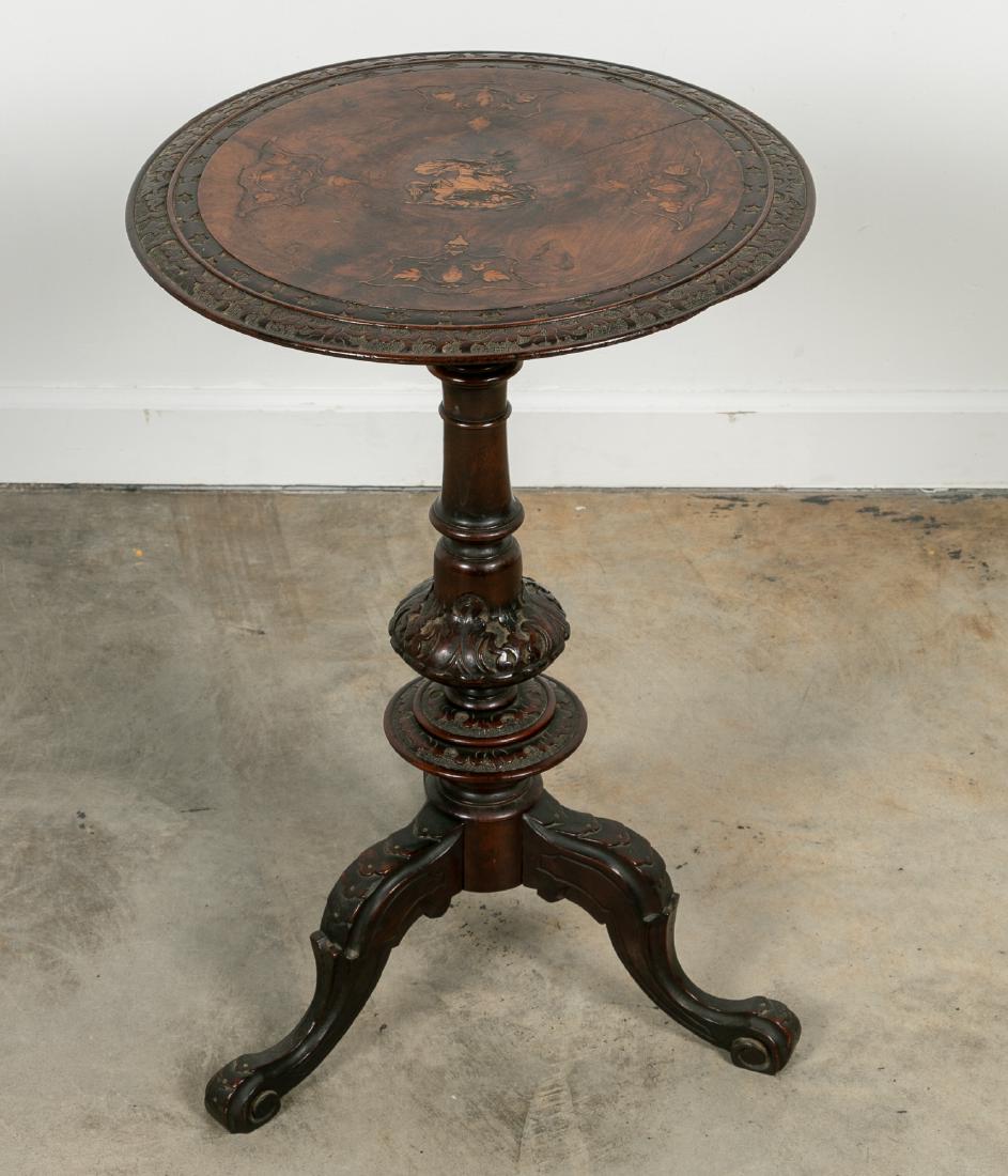 19th C. Carved Side Table, St. George & The Dragon (1 of 5)