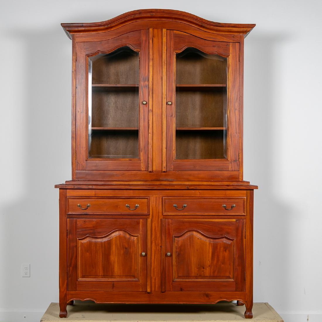 French Provincial Style Cherry Glass Door Cupboard (1 of 10)
