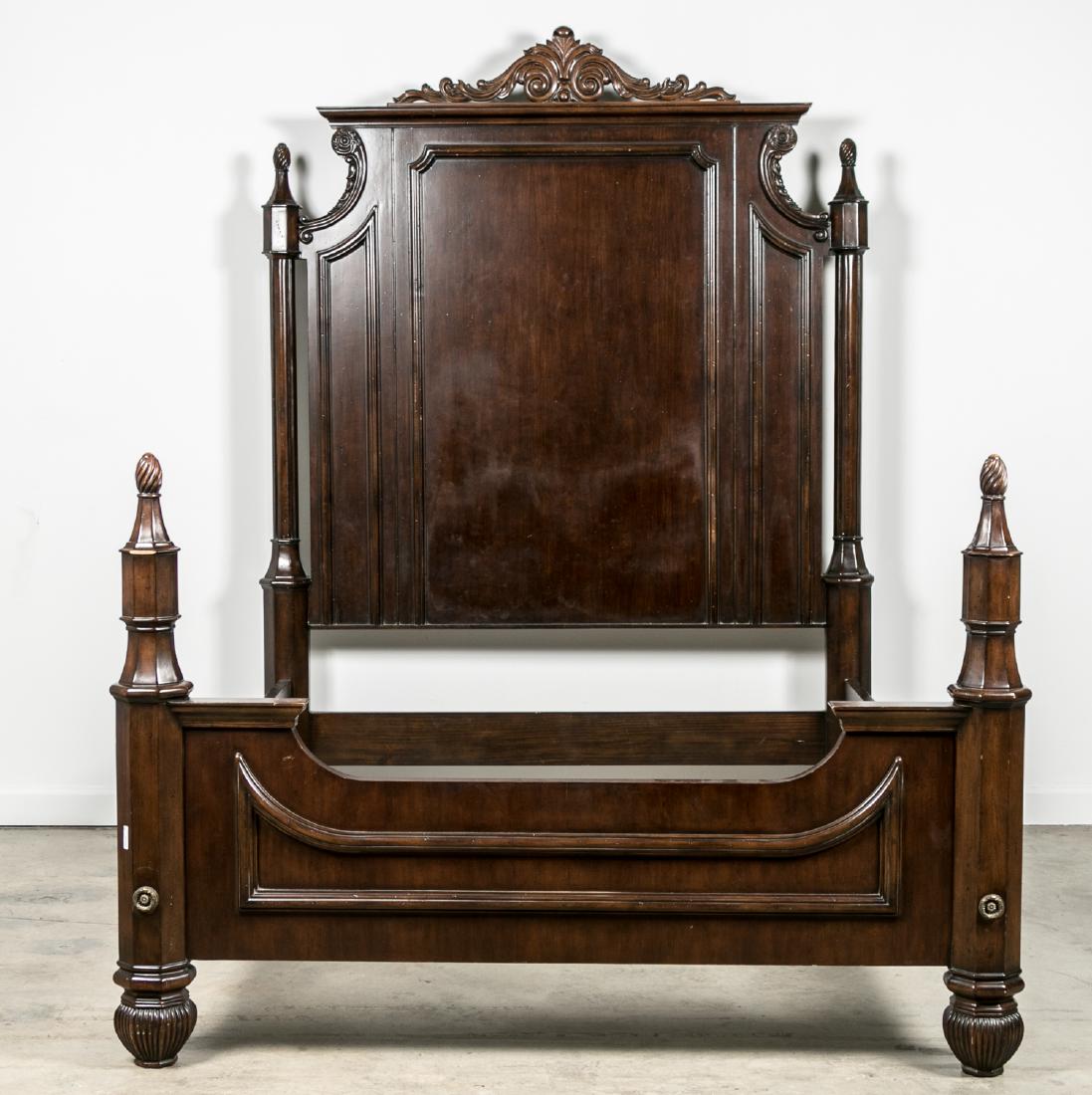 Large Classical Style Mahogany Queen Size Bed (1 of 4)