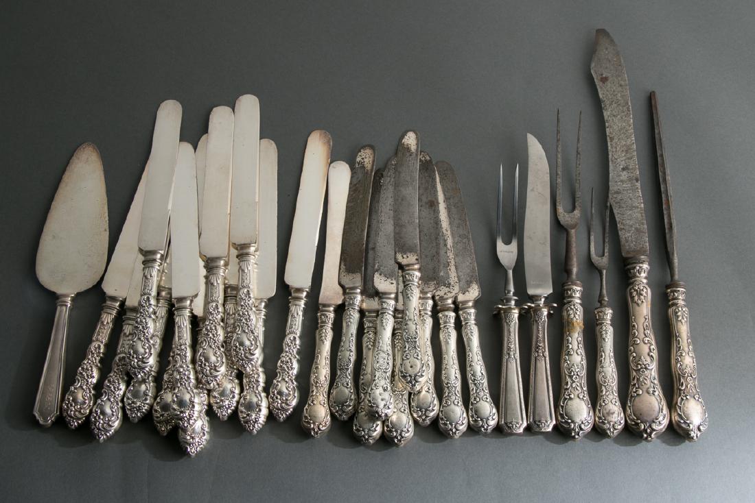 28 PCs, Sterling Hollow Handled Flatware (1 of 5)