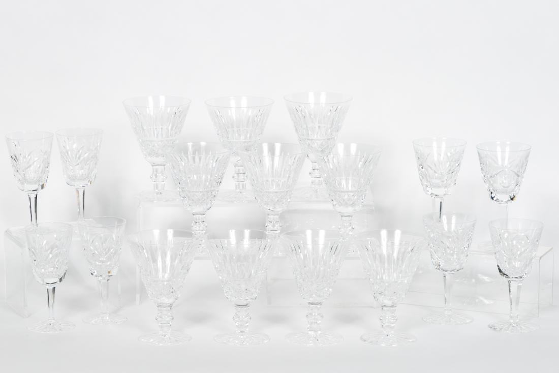 18 Piece Waterford Stemware Set, Maeve & Ashling: Waterford (Irish, 1783-) A collection of 18 piece of crystal stemware including ten "Maeve" water goblets, four "Ashling" white wine and four "Ashling" claret glasses Acid etched on foot Approx. h. 5.