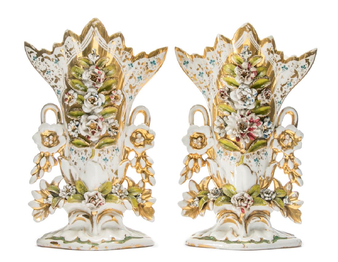 Pair, Christian Fischer Porcelain Vases, Marked (1 of 9)
