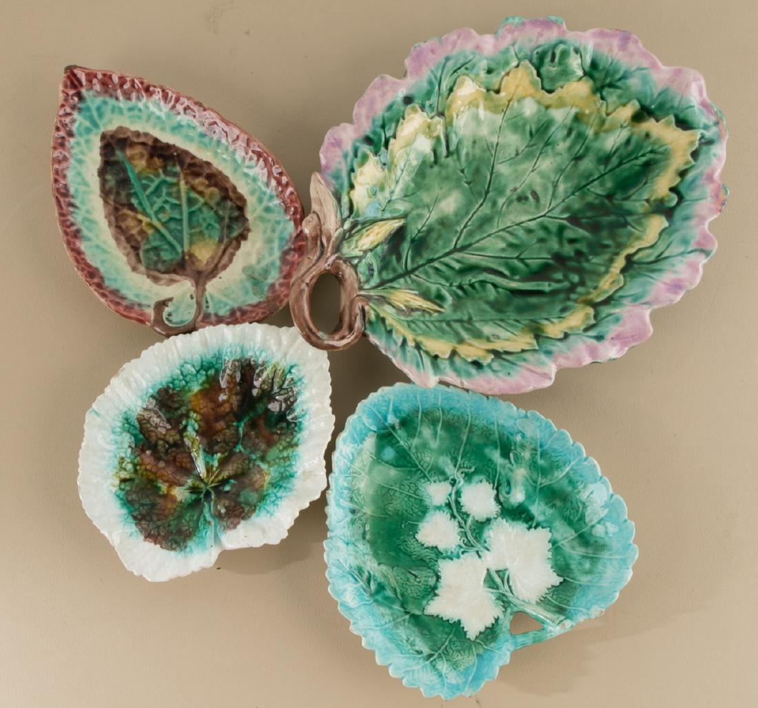 Group of 4 Majolica Leaf Plates, Late 19th C (1 of 4)