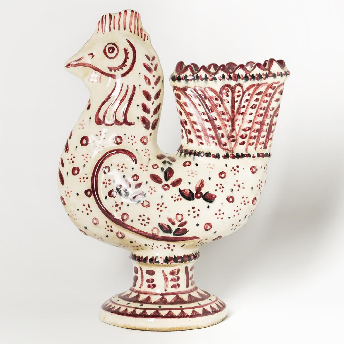 Stonelain Pottery Fainece Rooster in Burgundy (1 of 6)