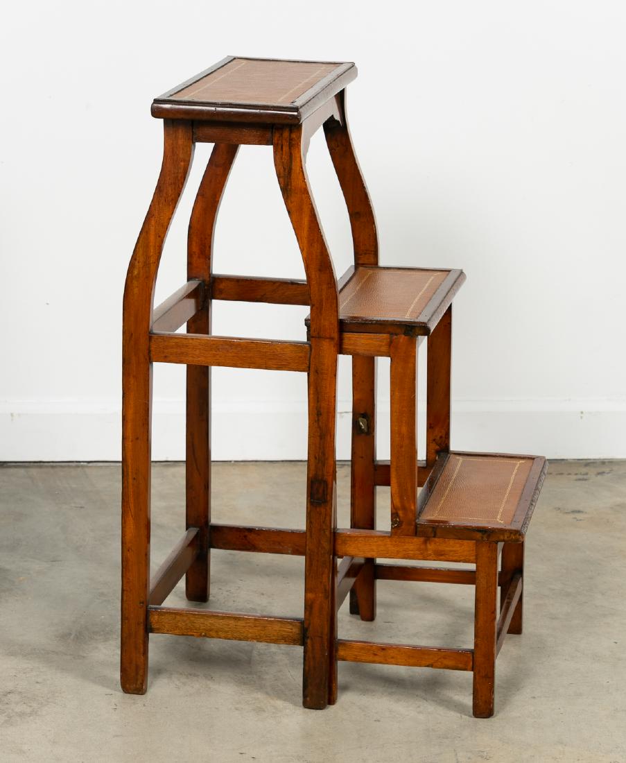 Metamorphic Mahogany & Leather Library Steps (1 of 6)