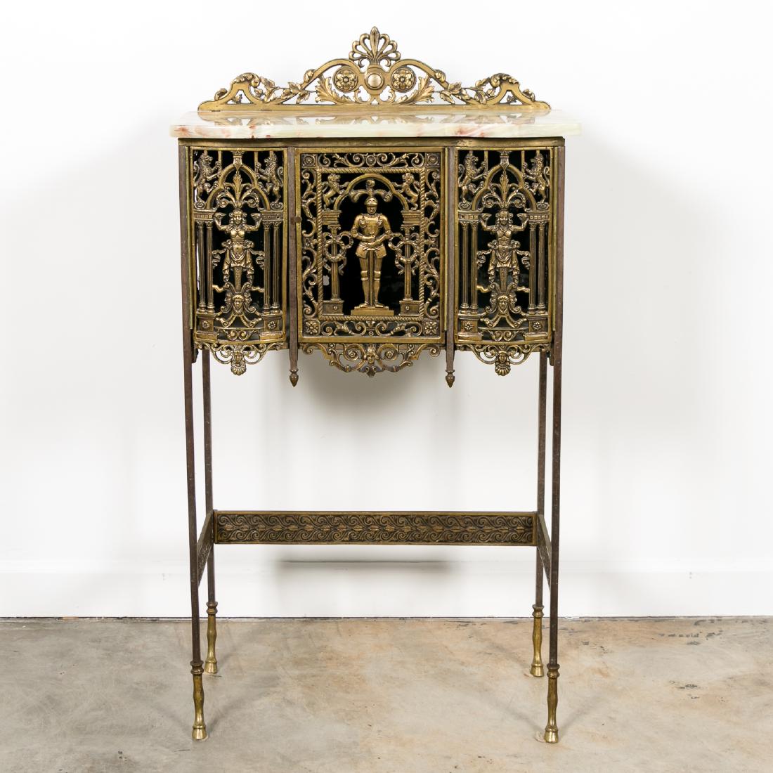 Gothic Revival Gilt Bronze & Onyx Telephone Stand (1 of 9)