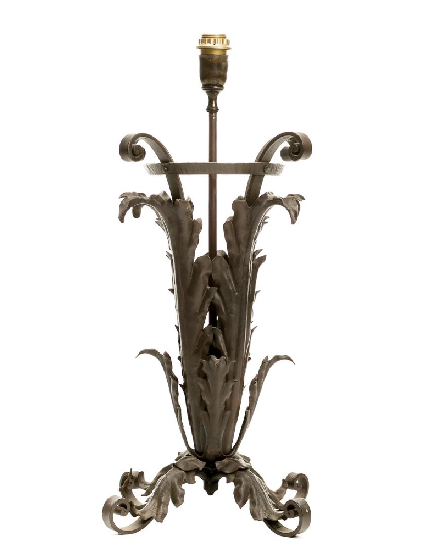 Italian Wrought Iron Acanthus Leaf Table Lamp (1 of 3)