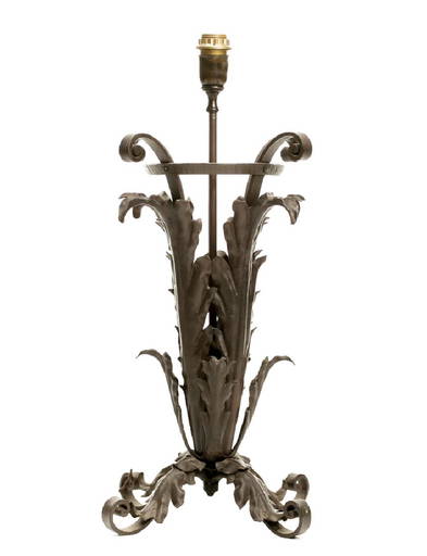 Italian Wrought Iron Acanthus Leaf Table Lamp