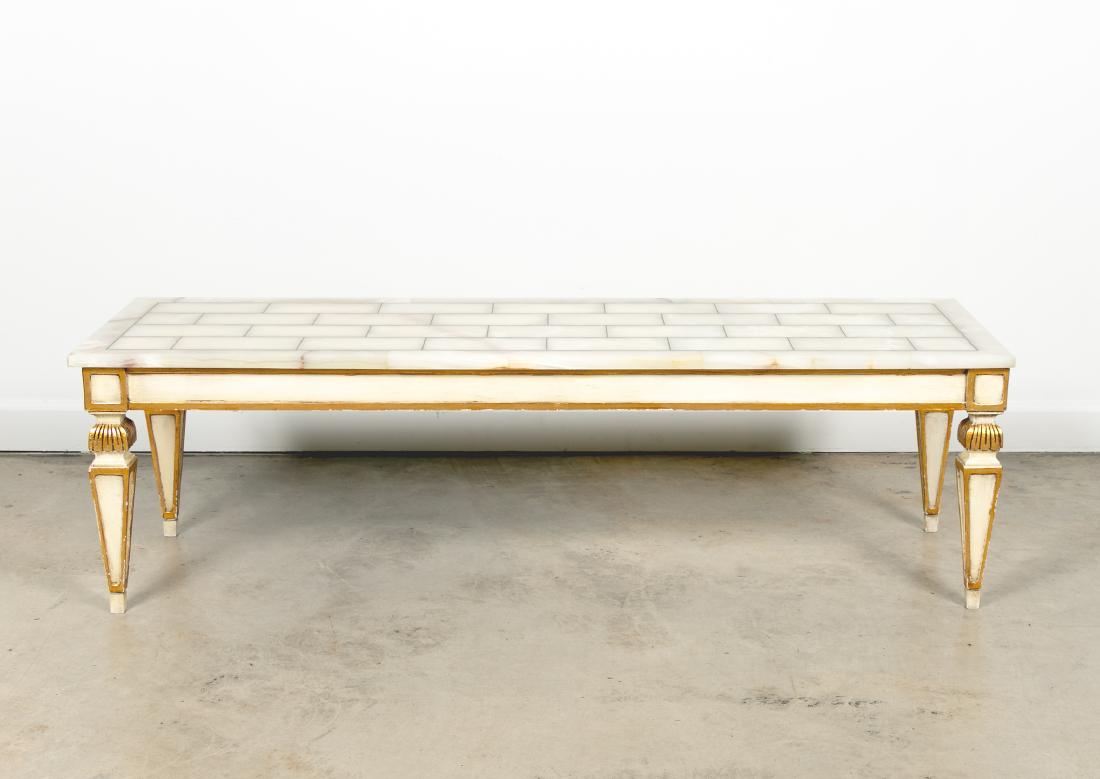 White Marble Top Neoclassical Style Coffee Table (1 of 7)