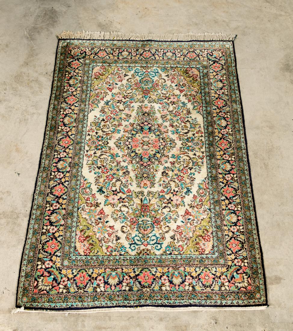 Hand Woven Silk Qum Rug, 3' x 4' (1 of 5)
